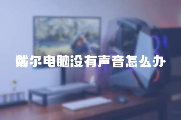 戴爾電腦沒有聲音怎么辦