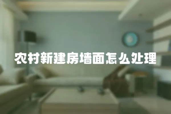 農村新建房墻面怎么處理