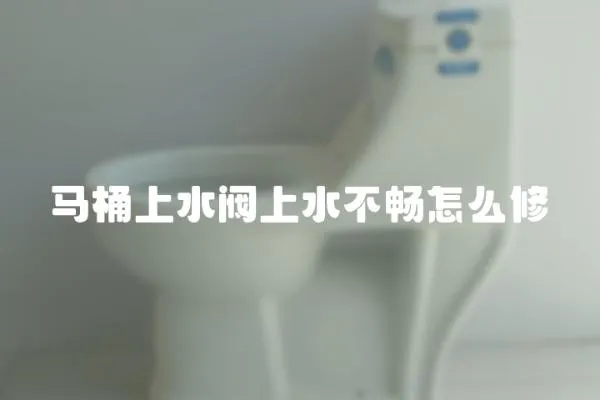 馬桶上水閥上水不暢怎么修