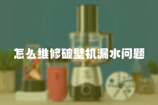 怎么維修破壁機漏水問題