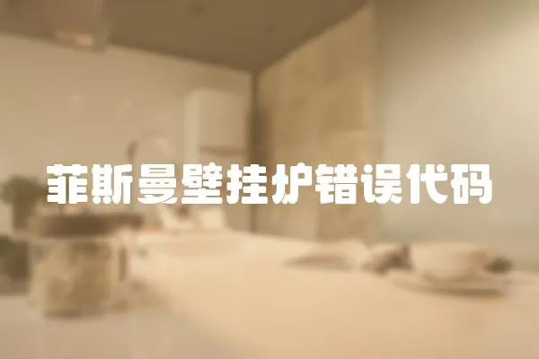 菲斯曼壁掛爐錯誤代碼