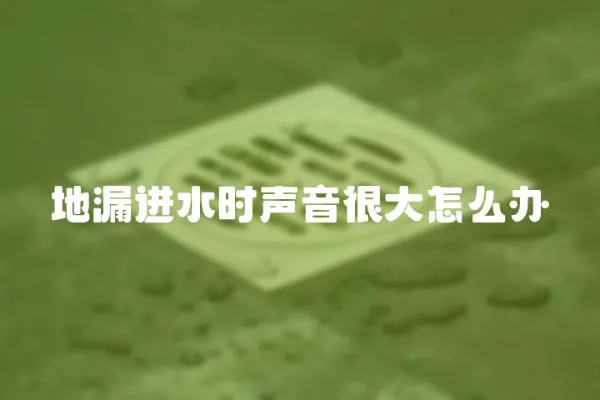 地漏進水時聲音很大怎么辦