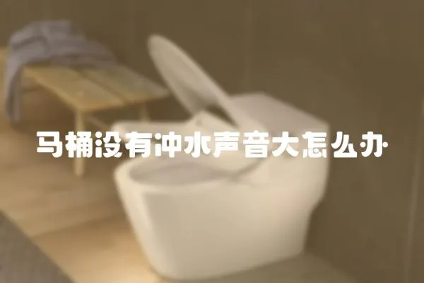 馬桶沒有沖水聲音大怎么辦