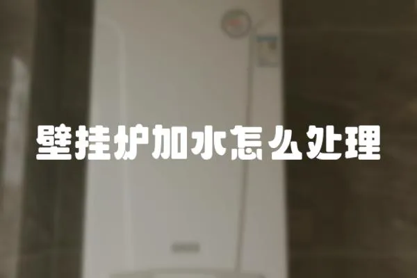 壁掛爐加水怎么處理