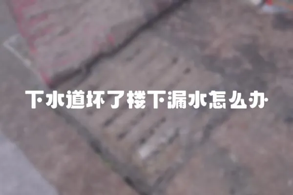 下水道壞了樓下漏水怎么辦