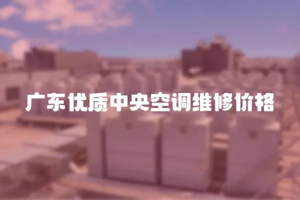 廣東優質中央空調維修價格
