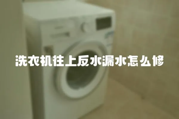 洗衣機往上反水漏水怎么修