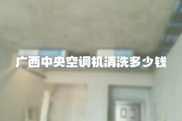 廣西中央空調機清洗多少錢