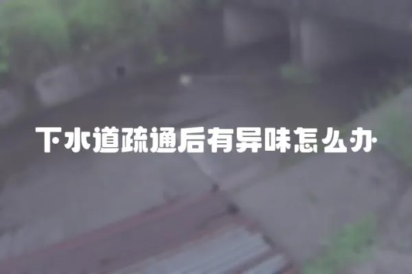 下水道疏通后有異味怎么辦
