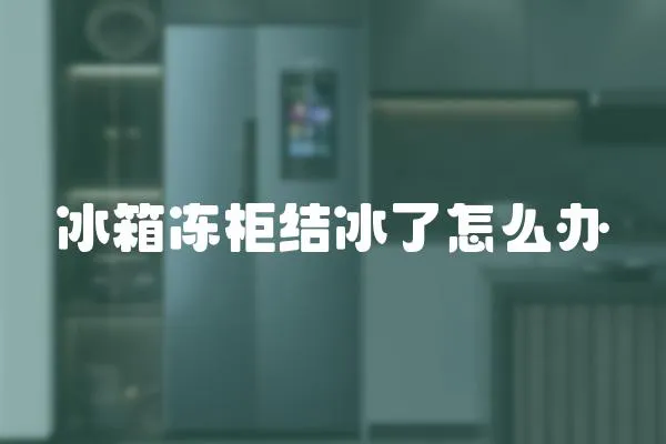 冰箱凍柜結冰了怎么辦