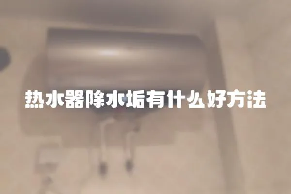 熱水器除水垢有什么好方法