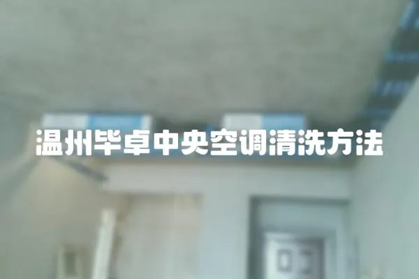 溫州畢卓中央空調清洗方法