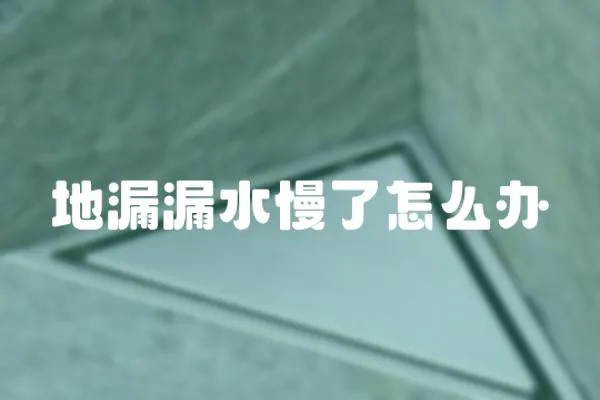 地漏漏水慢了怎么辦