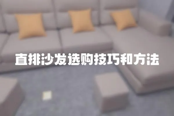 直排沙發選購技巧和方法