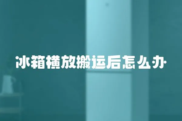 冰箱橫放搬運后怎么辦