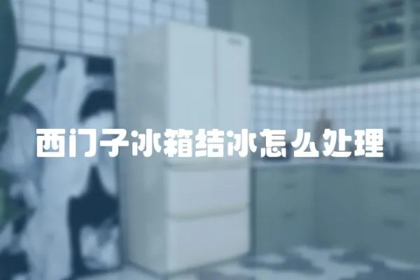 西門子冰箱結冰怎么處理