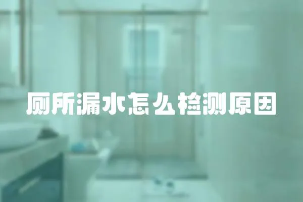 廁所漏水怎么檢測(cè)原因