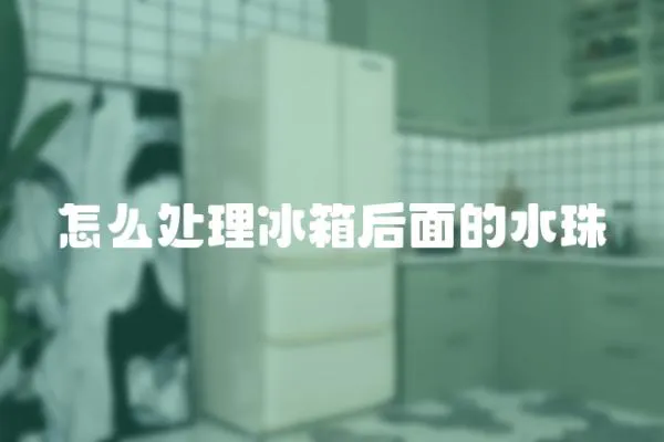 怎么處理冰箱后面的水珠