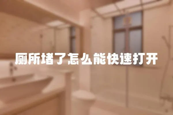 廁所堵了怎么能快速打開
