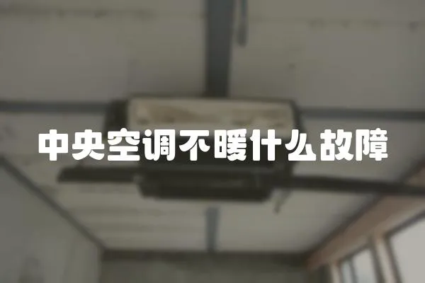 中央空調(diào)不暖什么故障