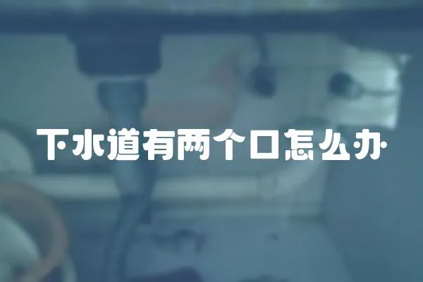 下水道有兩個口怎么辦