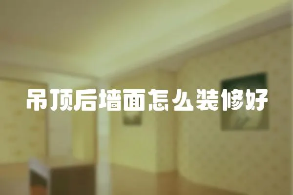 吊頂后墻面怎么裝修好