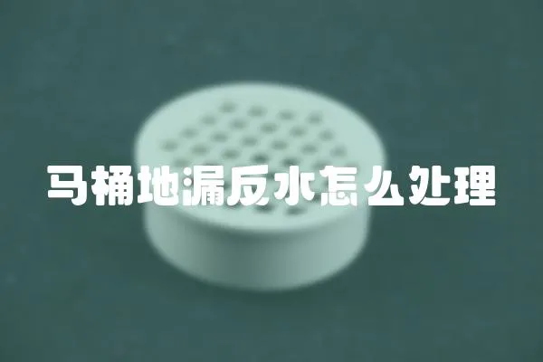馬桶地漏反水怎么處理