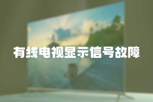 有線電視顯示信號故障