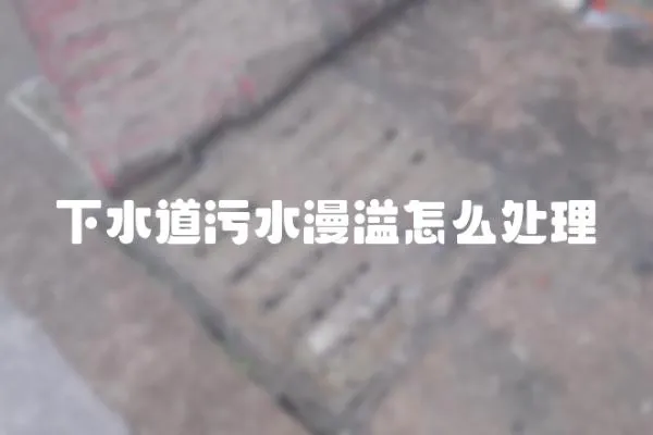 下水道污水漫溢怎么處理