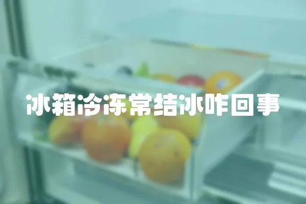 冰箱冷凍常結冰咋回事