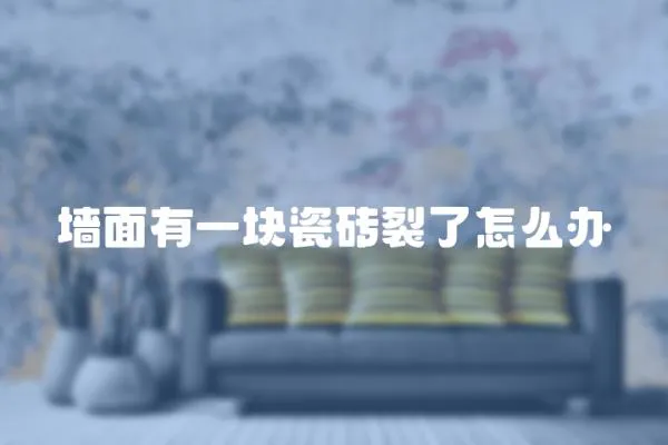 墻面有一塊瓷磚裂了怎么辦