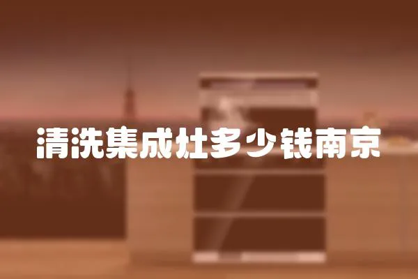 清洗集成灶多少錢南京