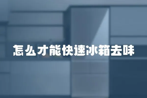 怎么才能快速冰箱去味
