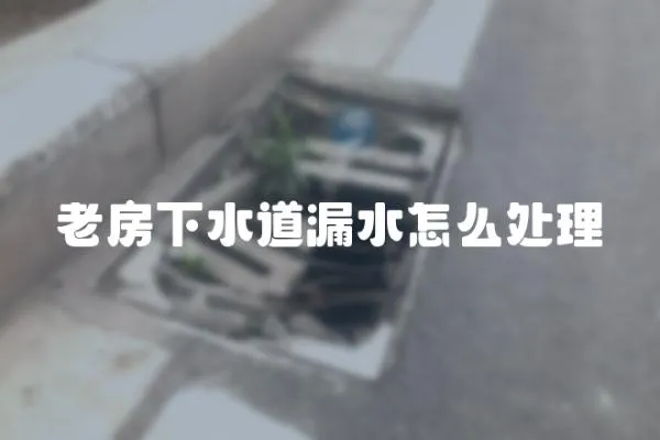 老房下水道漏水怎么處理