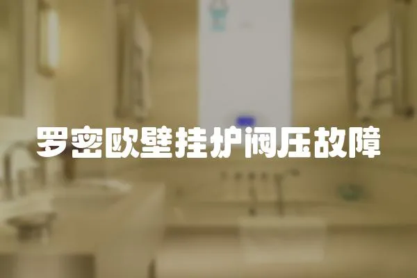 羅密歐壁掛爐閥壓故障