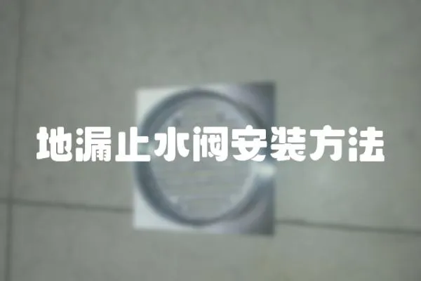 地漏止水閥安裝方法