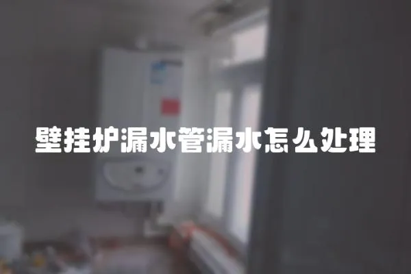 壁掛爐漏水管漏水怎么處理