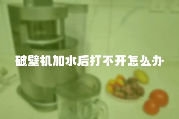 破壁機加水后打不開怎么辦