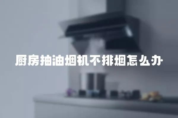 廚房抽油煙機不排煙怎么辦
