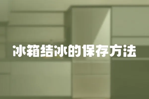 冰箱結冰的保存方法