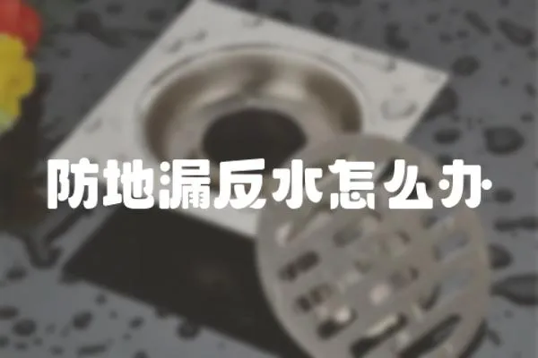 防地漏反水怎么辦