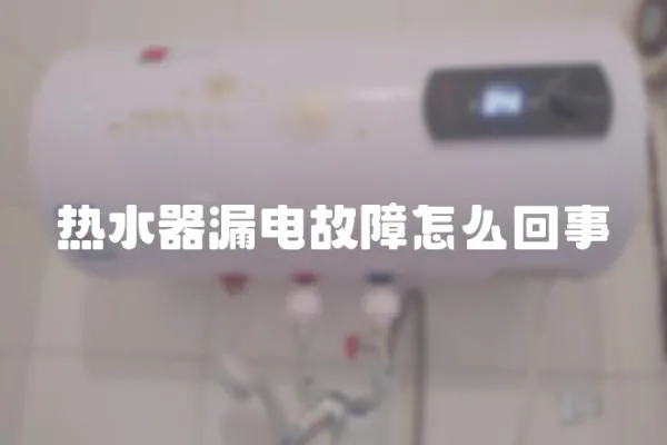 熱水器漏電故障怎么回事