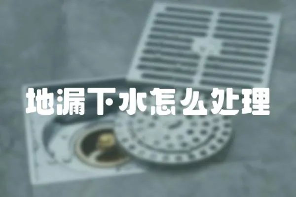 地漏下水怎么處理