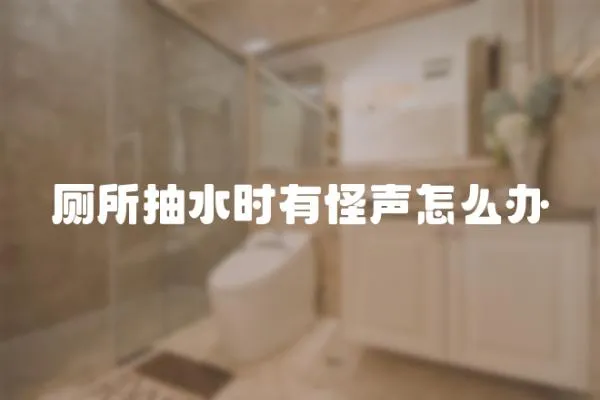 廁所抽水時有怪聲怎么辦