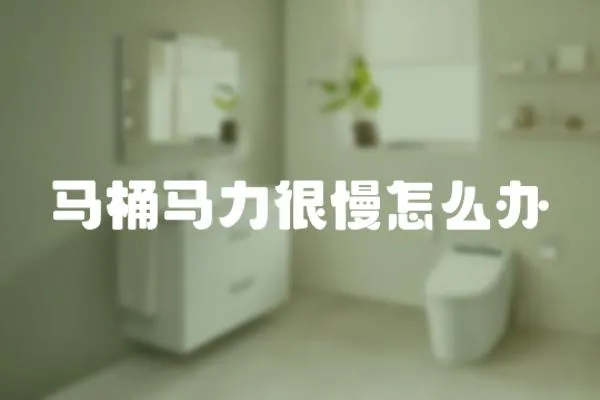 馬桶馬力很慢怎么辦