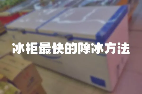 冰柜最快的除冰方法