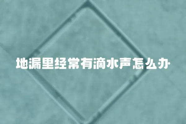 地漏里經常有滴水聲怎么辦