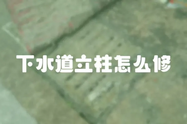 下水道立柱怎么修
