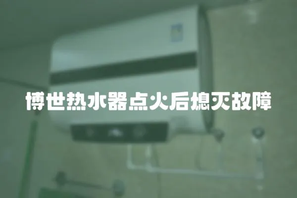 博世熱水器點火后熄滅故障