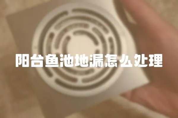 陽臺魚池地漏怎么處理